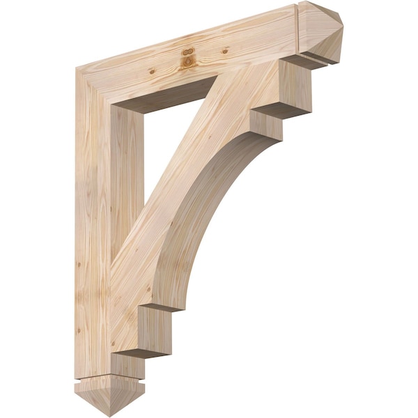 Ekena Millwork Merced Arts & Crafts Smooth Bracket, Douglas Fir, 5 1/2"W x 36"D x 40"H BKT06X36X40MRC03SDF - main